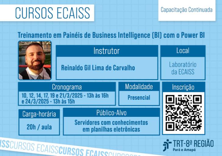 Banner de divulgação do curso, com nome e foto do instrutor e datas de realização